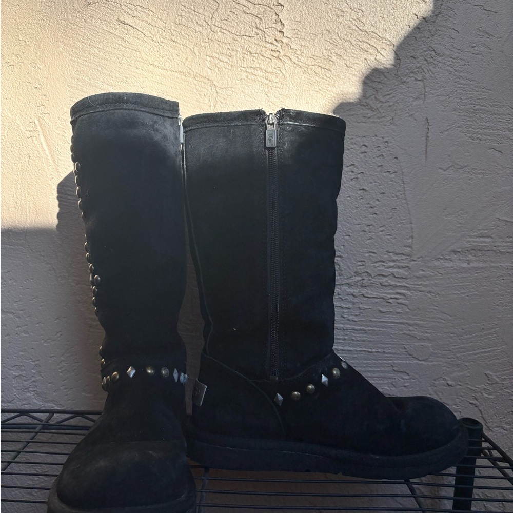 Ugg Black Shearling-Lined Boot With Studs - image 3